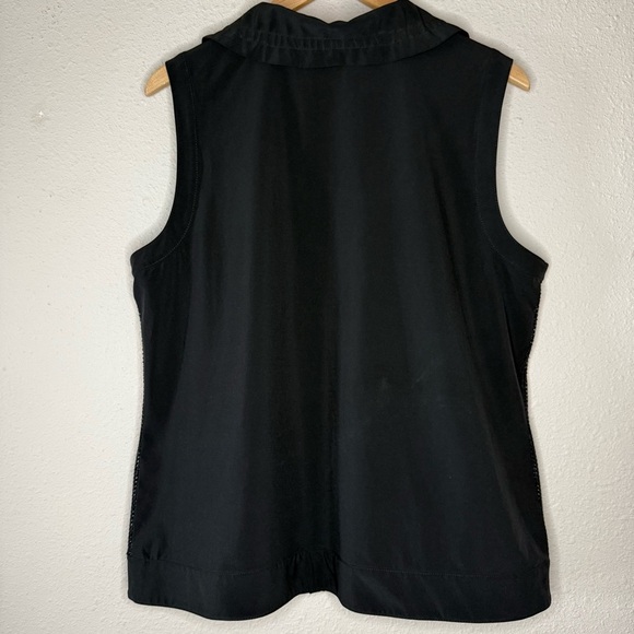 Weekends by Chico’s Mesh Vest Zip Front Casual Black Women’s Sz 10 (Chico’s 1.5) - Picture 4 of 10